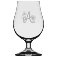 Daishy Daisy Script Monogrammed Glencairn Crystal Iona Beer Glass