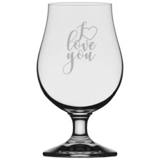 Happy Valentine's Day Glencairn Crystal Iona Beer Glass