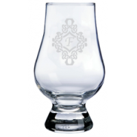 Decorated Monogrammed Glencairn Whisky Glass