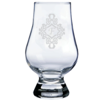 Decorated Monogrammed Glencairn Whisky Glass