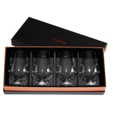 Glencairn Whisky Glass Deluxe Velvet Gift Box w/ 4 Standard Glencairn Glasses