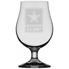 Military Themed Etched Glencairn Crystal Iona Beer Glass
