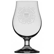 Coast Guard Military Themed Etched Glencairn Crystal Iona Beer Glass