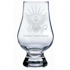 Navy Military Themed Etched Glencairn Whisky Glass